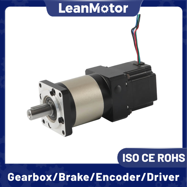 Moteur pas &agrave; pas Leanmotor Nema 23 avec r&eacute;ducteur plan&eacute;taire de haute pr&eacute;cision s&eacute;rie HPR60 0,9 ou 1,2 ou 1,8 degr&eacute;s 57x57mm 4 fils/6 fils
