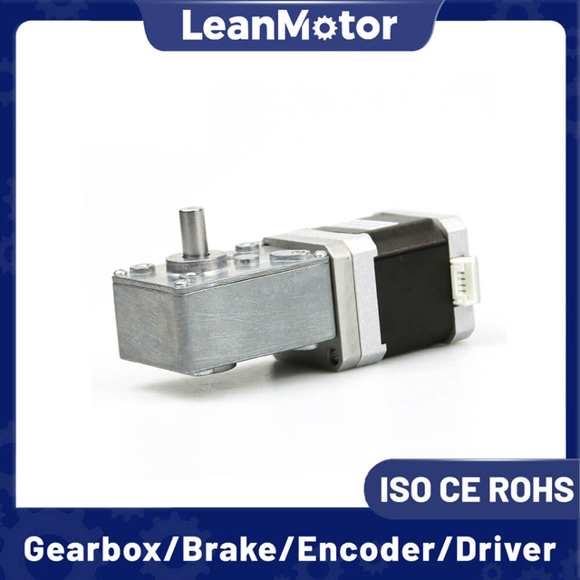 Leanmotor Nema 17 2-Phasen-Schrittmotor mit Getriebe und Schneckengetriebe, 42 x 42 mm, 4 Dr&auml;hte oder 6 Dr&auml;hte 