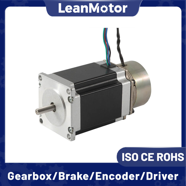 LeanMotor Nema 23 Hybrid-Schrittmotor mit Bremse, 1,8&deg;, 57 x 57 mm, 2,8 A – 4,2 A, 4 Dr&auml;hte